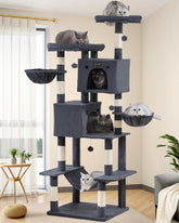 Feliskyn large cat tree with tower perches offers expansive lounging space for big cats.