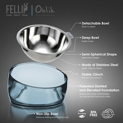 Felli Oblik non-slip base keeps bowl stable during meals