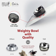 Felli Oblik stainless steel dish is removable for easy cleaning