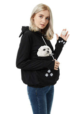 Felyong pet carrier hoodie pouch view with roomy pocket for small pets