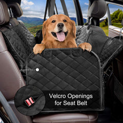 Femuar dog seat cover mesh window provides better air circulation and reduces dog anxiety.