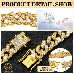 fengco dog necklace hiphop-style gold option ideal for daily wear and photo moments