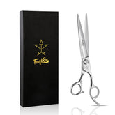 Fengliren dog grooming scissors blade close-up shows sharp edge for precise trimming.