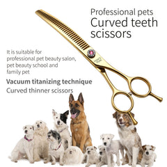 Fenice Peak 440C stainless steel dog scissors shiny finish for durability