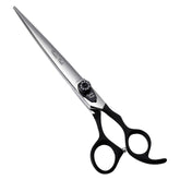 Fenice Peak 7-5-inch dog straight scissors front view with non-slip grip for precise trimming