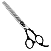 Fenice Peak 7.0'' thinning scissors in 440C stainless steel for lasting edge.