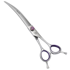 Fenice Peak 8in curved dog grooming scissors ready for precise trims and smooth movements