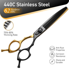 Fenice Peak curved chunker handle design for comfortable grooming.