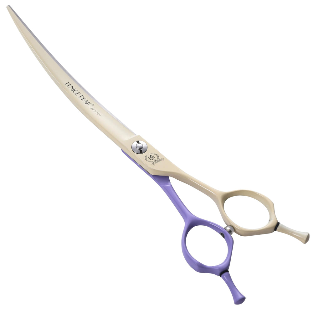 Fenice Peak curved dog grooming scissors 7-inch blade for precise trimming