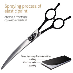 Fenice Peak curved dog grooming scissors anti-slip handle design for safety