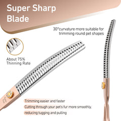 Fenice Peak rose-gold finish highlights a durable cutting edge for grooming.