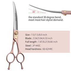 Fenice Peak scissors feature silencer to reduce noise and ease anxious grooming sessions.