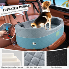 Feporen dog car seat anti-slip base keeps the seat stable during travel.