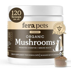 Fera Pets Mushroom Supplement container front view supporting immune health