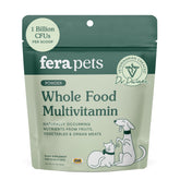 Fera Pets multivitamin bottle showcases whole-food nutrition for pets.