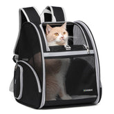 FERMAO cat backpack front view shows sturdy structure for safe outdoor use