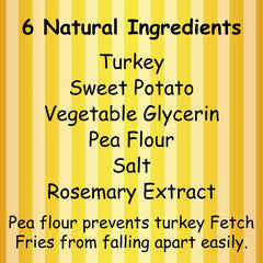 Fetch Fries soft turkey jerky for dogs ideal for puppies and easy rewards