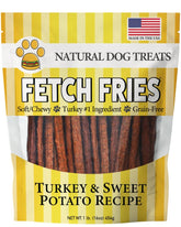 Fetch Fries turkey-fries-bag shows turkey and sweet potato treats for training rewards
