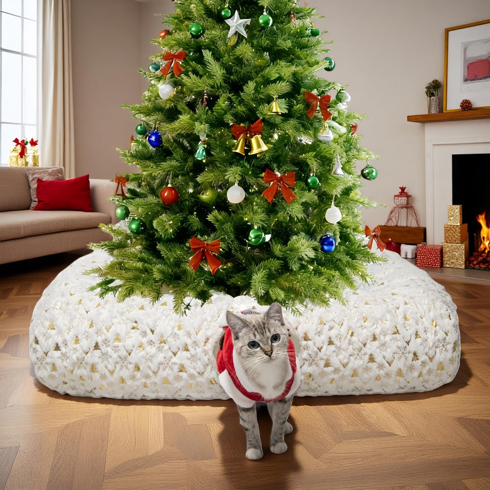 Feyxfnne Christmas Cat Tunnel Bed cat-tunnel offers a cozy hideaway for curious cats.
