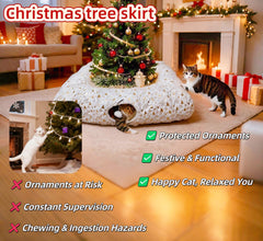 Feyxfnne tree-skirt-ornaments protects decorations from curious paws.