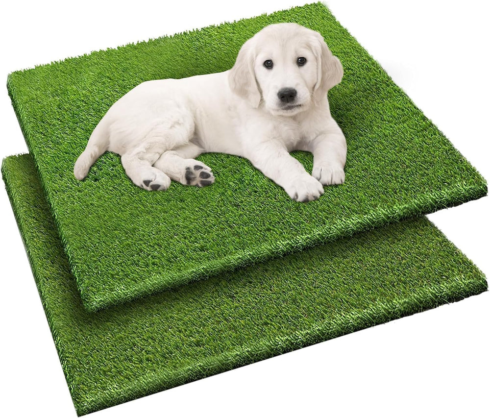 Fezep two-pack dog grass pads overview with soft turf for potty training convenience