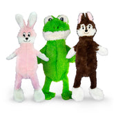 FGA MARKETPLACE Frog Rabbit and Fox flat no-squeak toy for quiet, mess-free play