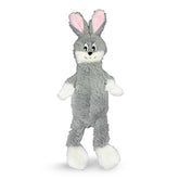 FGA MARKETPLACE grey rabbit toy flat-no-stuffing promotes mess-free, quiet play for dogs.
