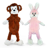 FGA MARKETPLACE Monkey-Pink Rabbit Flat Toy with no-squeak design for quiet play