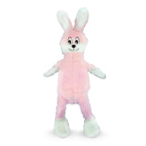 FGA MARKETPLACE Pink Rabbit Dog Toy flat-no-stuffing shown for quiet play