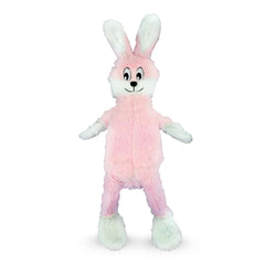 FGA MARKETPLACE Pink Rabbit Dog Toy flat-no-stuffing shown for quiet play