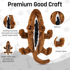 FGA MARKETPLACE Squirrel Flat No Stuffing Toy closeup of soft faux fur and durable fabric.
