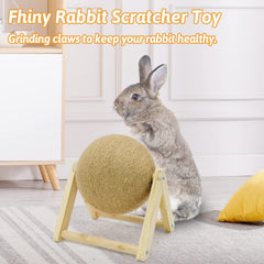 Fhiny natural sisal-wrapped ball close-up highlights durable scratching surface for small pets.