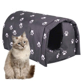 Fhiny Stray Cats Shelter foldable outdoor cat house close-up highlights weatherproof durability for outdoors.