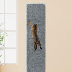 FHTONGE wall scratchpad grey installation demonstrates space-saving wall-mounted cat scratching
