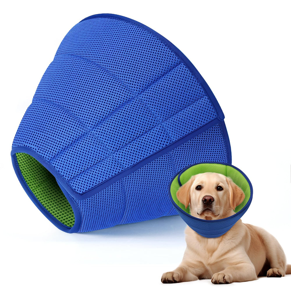 Fickte soft dog cone collar breathable mesh aids post-surgery comfort.