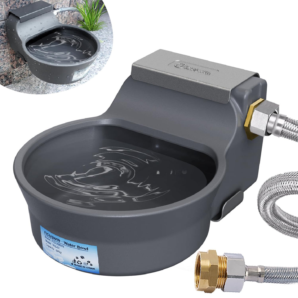 Ficuswin 67oz automatic water dispenser wall-mount shows a compact space-saving setup for pets.