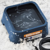 Ficuswin heated water bowl outdoors with 3.5L capacity for pet hydration in cold weather.
