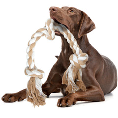 Fida dog rope toy with 3 knots for tug and bonding.