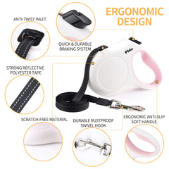 Fida leash with reflective tape improving visibility during low light walks.