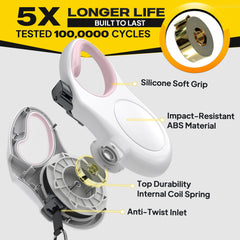 Fida retractable dog leash ergonomic handle provides comfortable grip on long walks