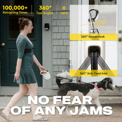 Fida retractable dog leash reflective tape enhances nighttime visibility and safety
