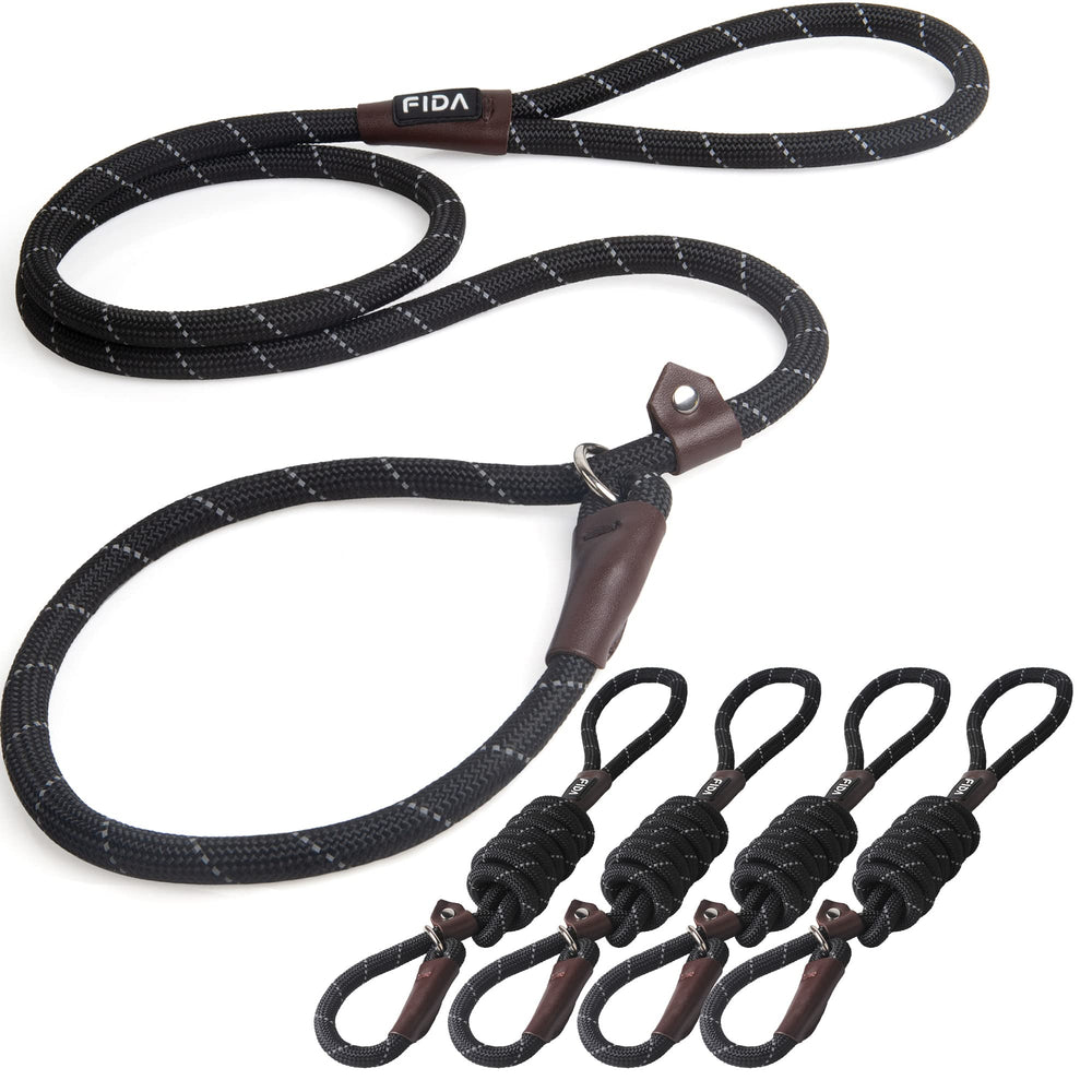Fida slip-leash side view shows 6 ft length for versatile training