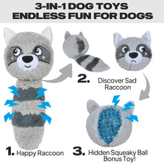 Fida squeaky dog toy reveals plush balls inside for multi-layer play
