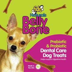Fido Belly Bones mini en bolsa, 21 premios, formato conveniente para perros pequeños.