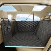 Fidozen hard bottom seat cover on back seat provides sturdy support and keeps pets comfortable