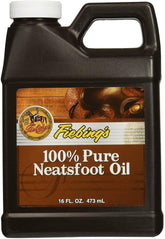Fiebing's Neatsfoot Oil 16oz tin label for supple leather conditioning