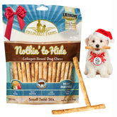 Fieldcrest Farms Nothin' to Hide Twist Stix beef piece shows chew-friendly texture and digestibility.