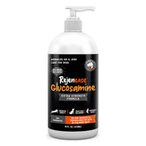 Finest For Pets liquid glucosamine bottle pour shows easy dosing for joint support