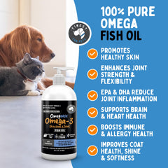 Finest For Pets Omegease pour-over bowl image for easy dosing in pets.