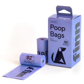 Finn plant-based materials poop bag highlights eco-friendly dog waste disposal option.
